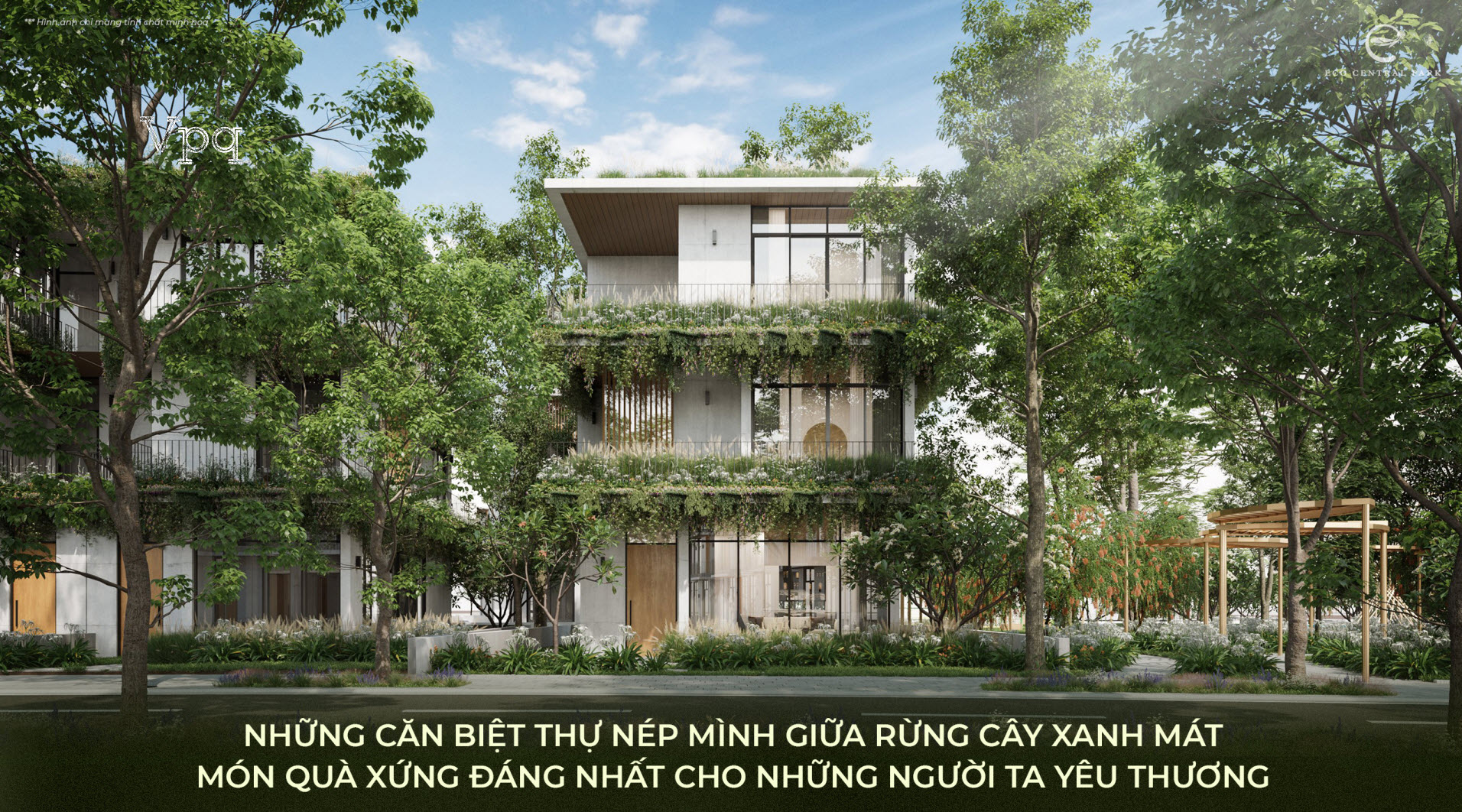 Phối cảnh biệt thự đơn lập ph&acirc;n khu The Garden Eco Central Park Vinh