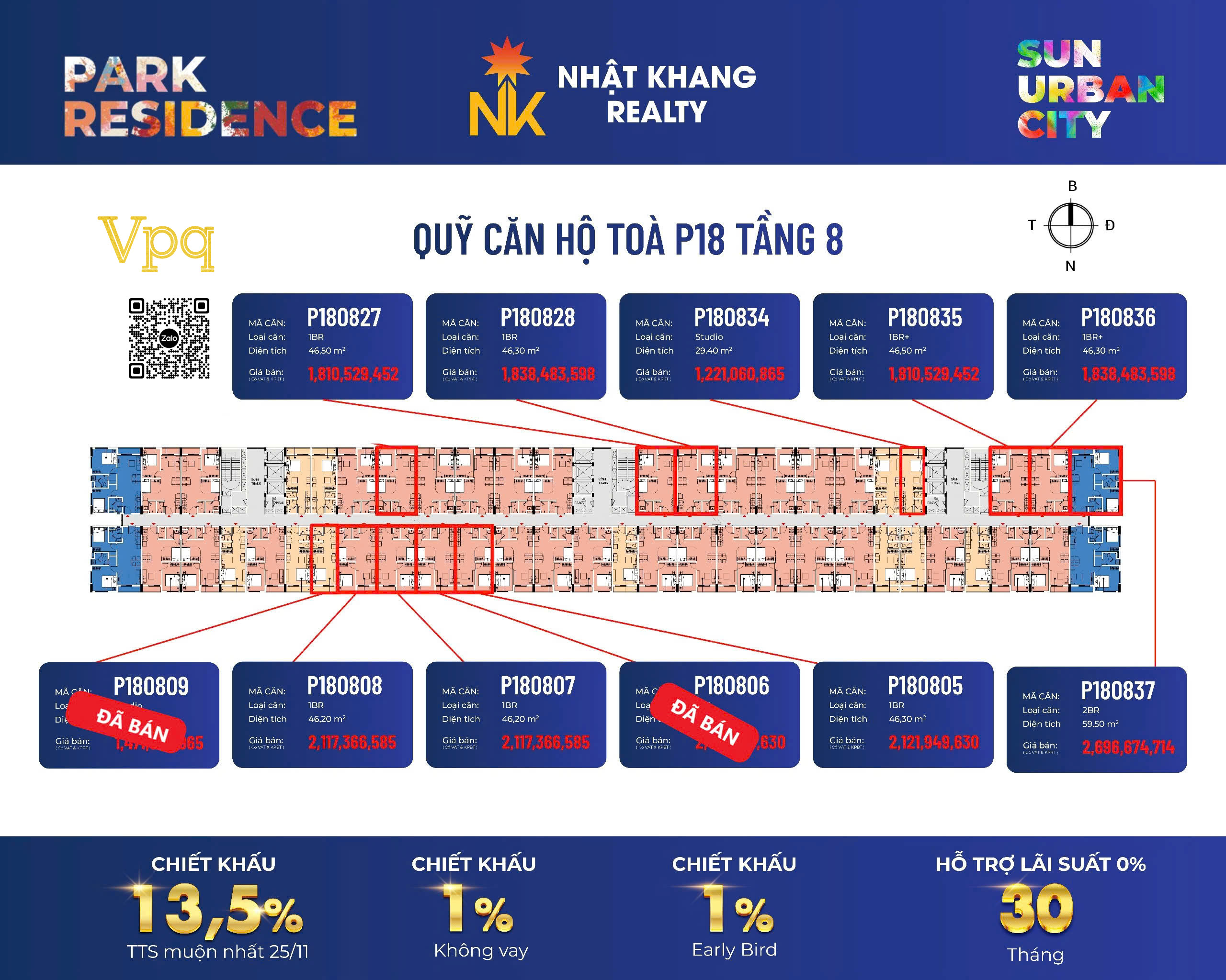 Mặt bằng điển h&igrave;nh t&ograve;a P18 Park Residence