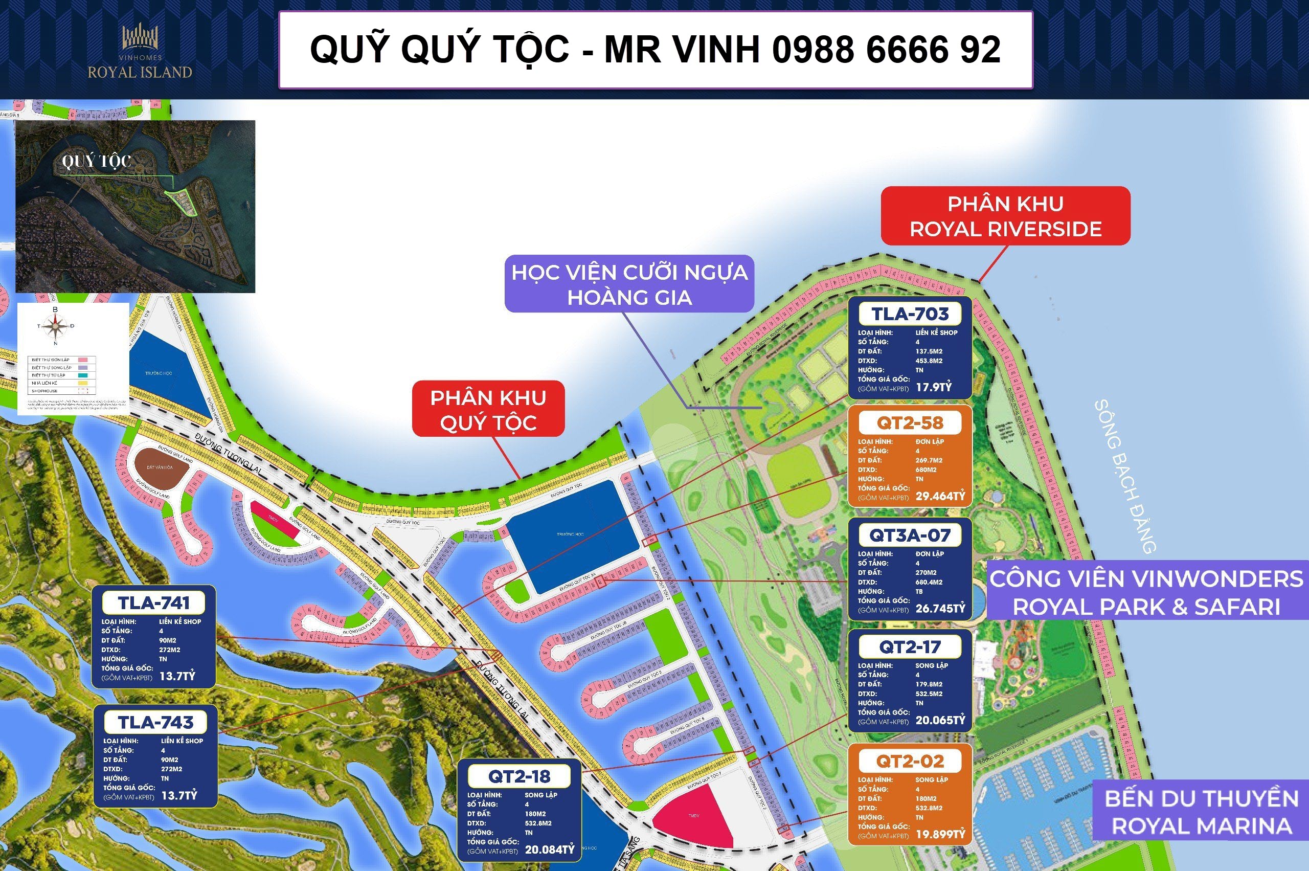 Quỹ căn phân khu Quý Tộc dự án Vinhomes Royal Island