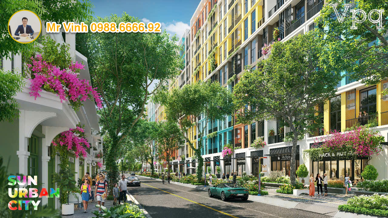 Phối cảnh shop khối đế chung cư Sun Urban City H&agrave; Nam