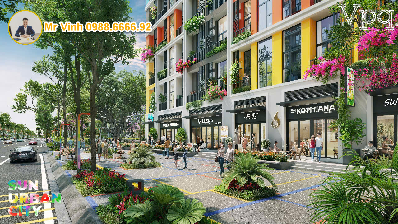 Phối cảnh shop khối đế Sun H&agrave; Nam