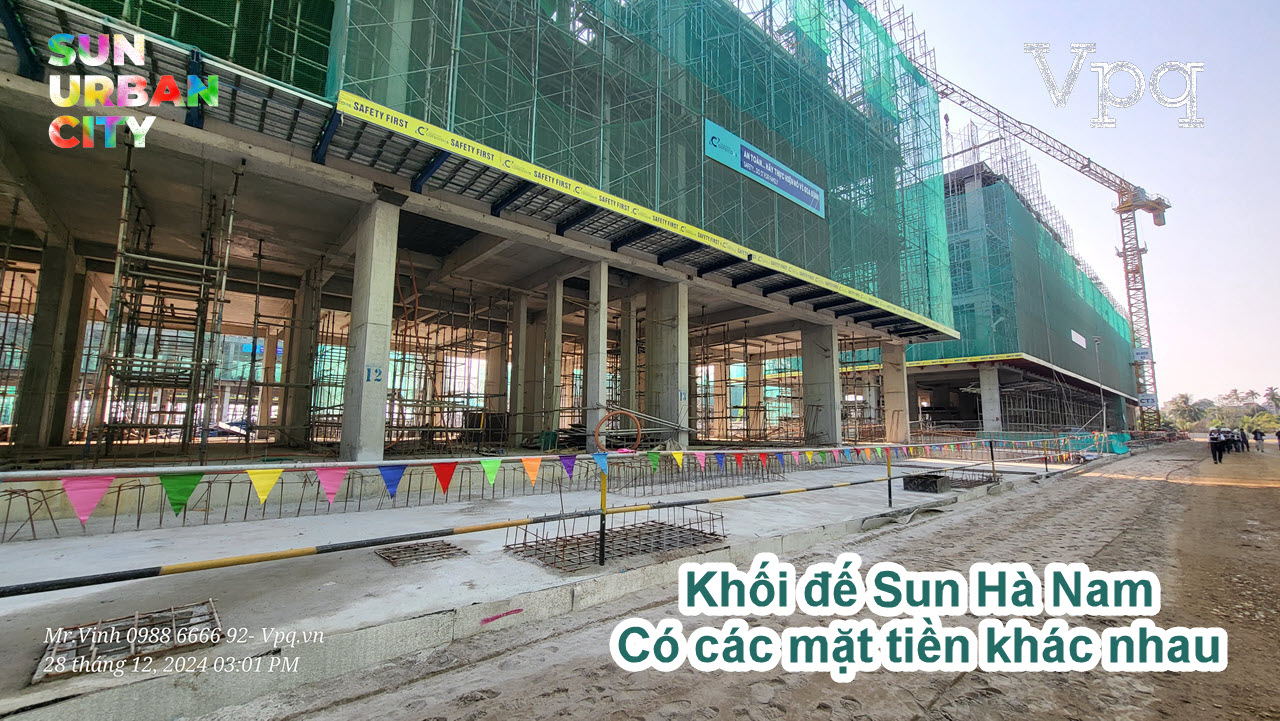 H&igrave;nh ảnh thực tế Shophouse ch&acirc;n đế Sun Urban City H&agrave; Nam