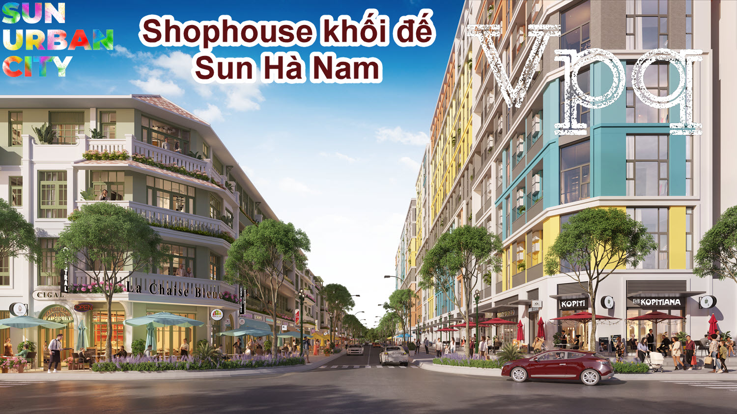 Phối cảnh shophouse khối đến chung cư Sun Urban City H&agrave; Nam