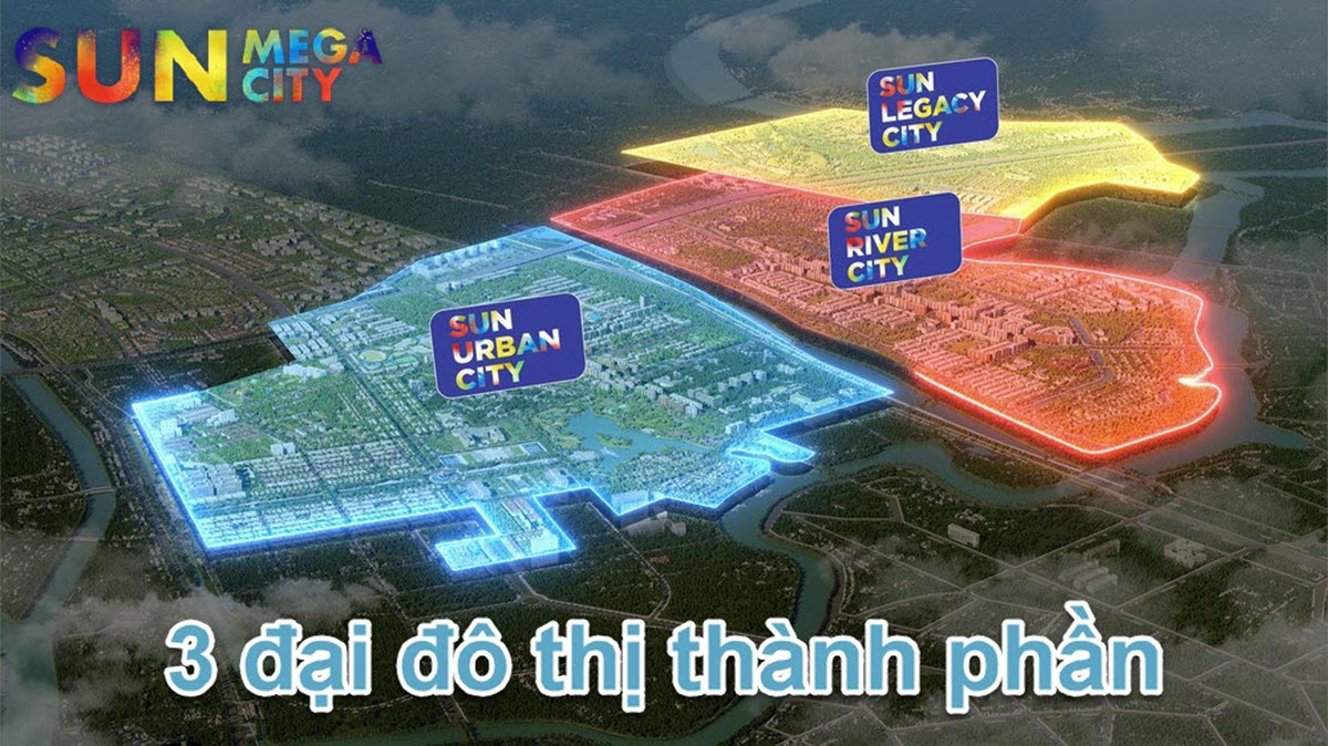 3 dự &aacute;n đại đ&ocirc; thị th&agrave;nh phần của Sun Mega City