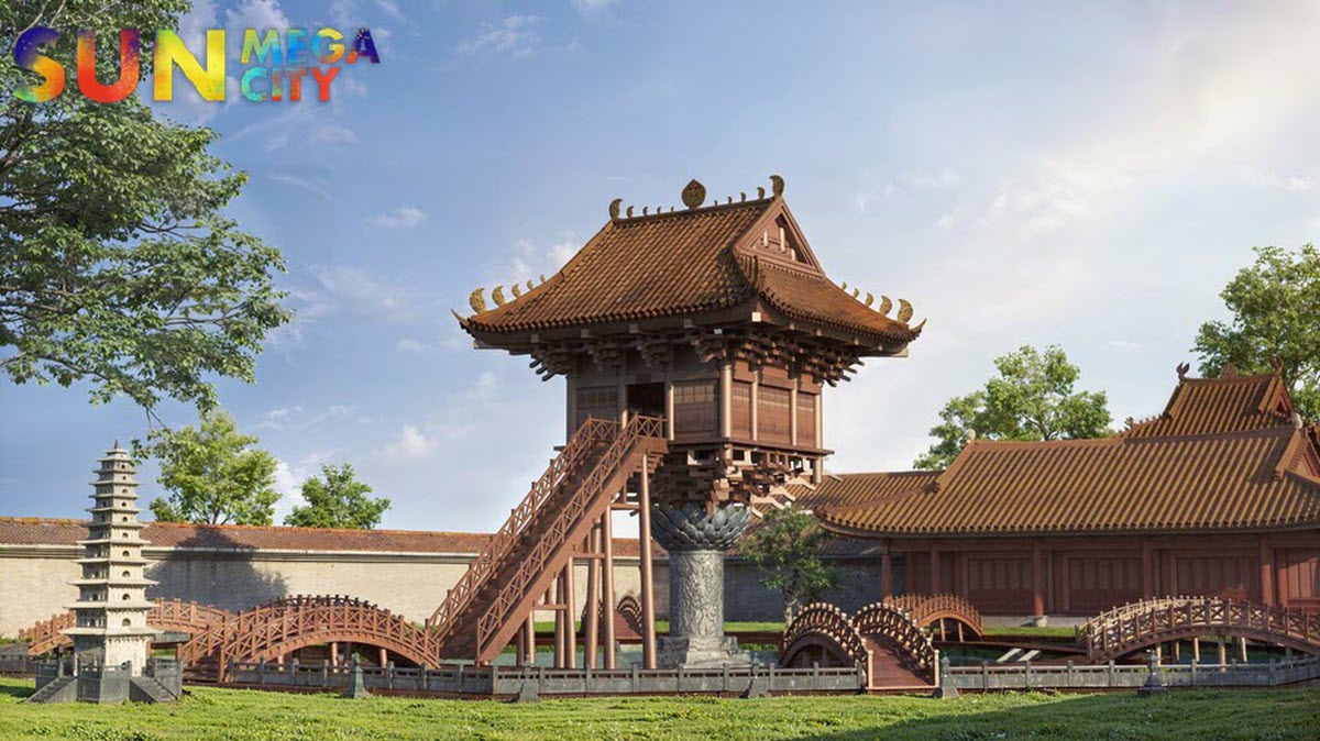 C&aacute;c c&ocirc;ng tr&igrave;nh kiến tr&uacute;c xưa được t&aacute;i hiện c&ocirc;ng phu tại Sun Legacy City gi&uacute;p du kh&aacute;ch h&ograve;a m&igrave;nh v&agrave;o bức tranh lịch sử sống động v&agrave; cảm nhận s&acirc;u sắc d&ograve;ng chảy tinh hoa văn h&oacute;a d&acirc;n tộc