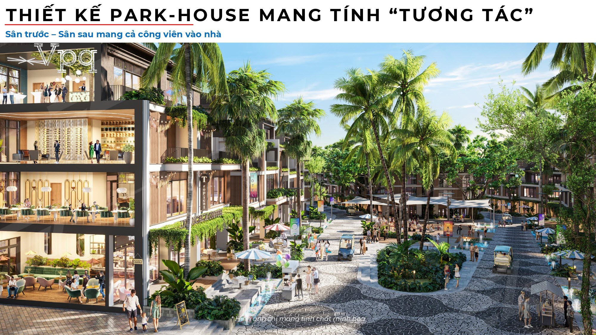 Phối cảnh S&acirc;n trước - S&acirc;n sau Park-House mang cả c&ocirc;ng vi&ecirc;n v&agrave;o nh&agrave;
