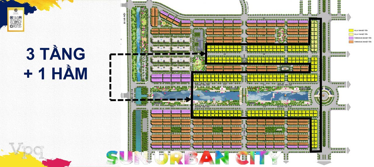 Vị tr&iacute; biệt thự Sun Urban City