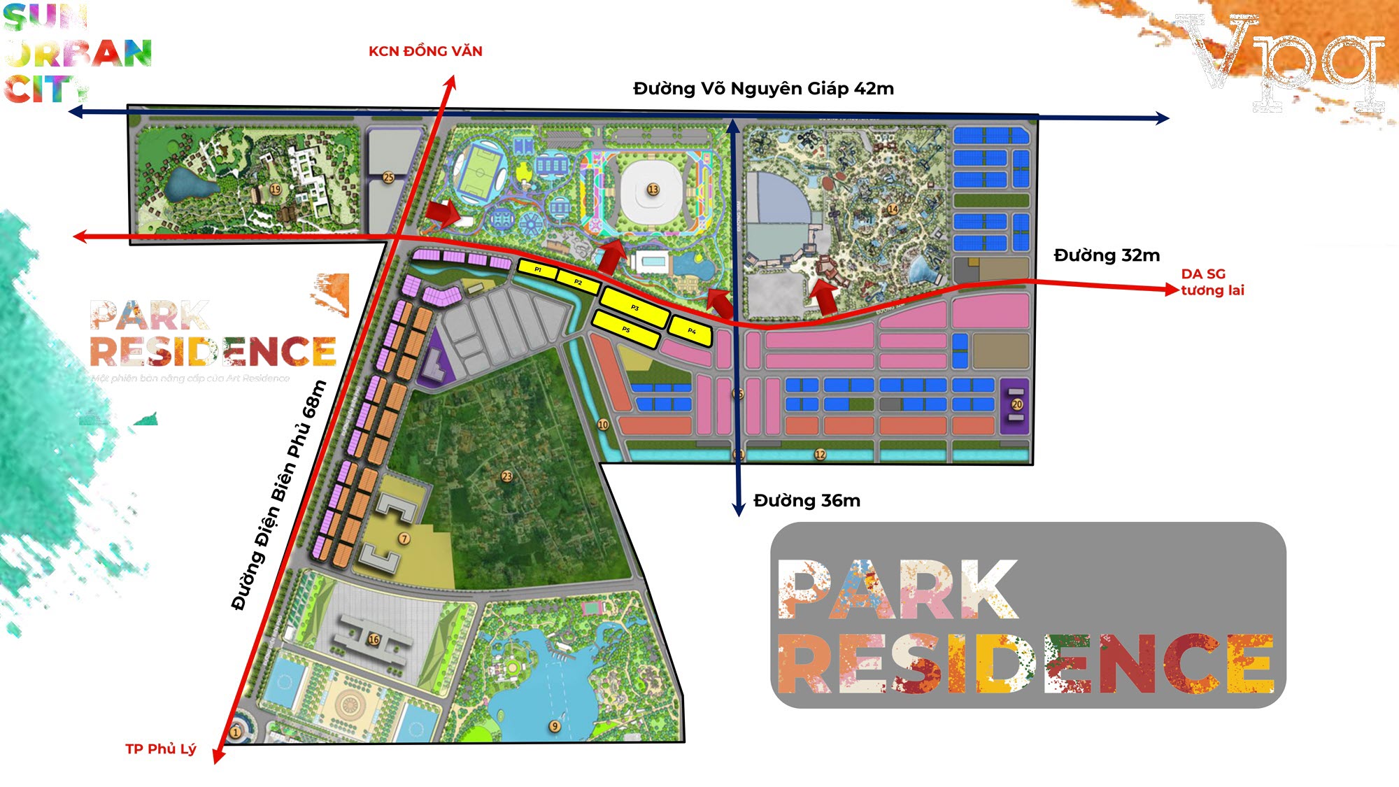 Vị tr&iacute; cụm 5 t&ograve;a chung cư Park Residence
