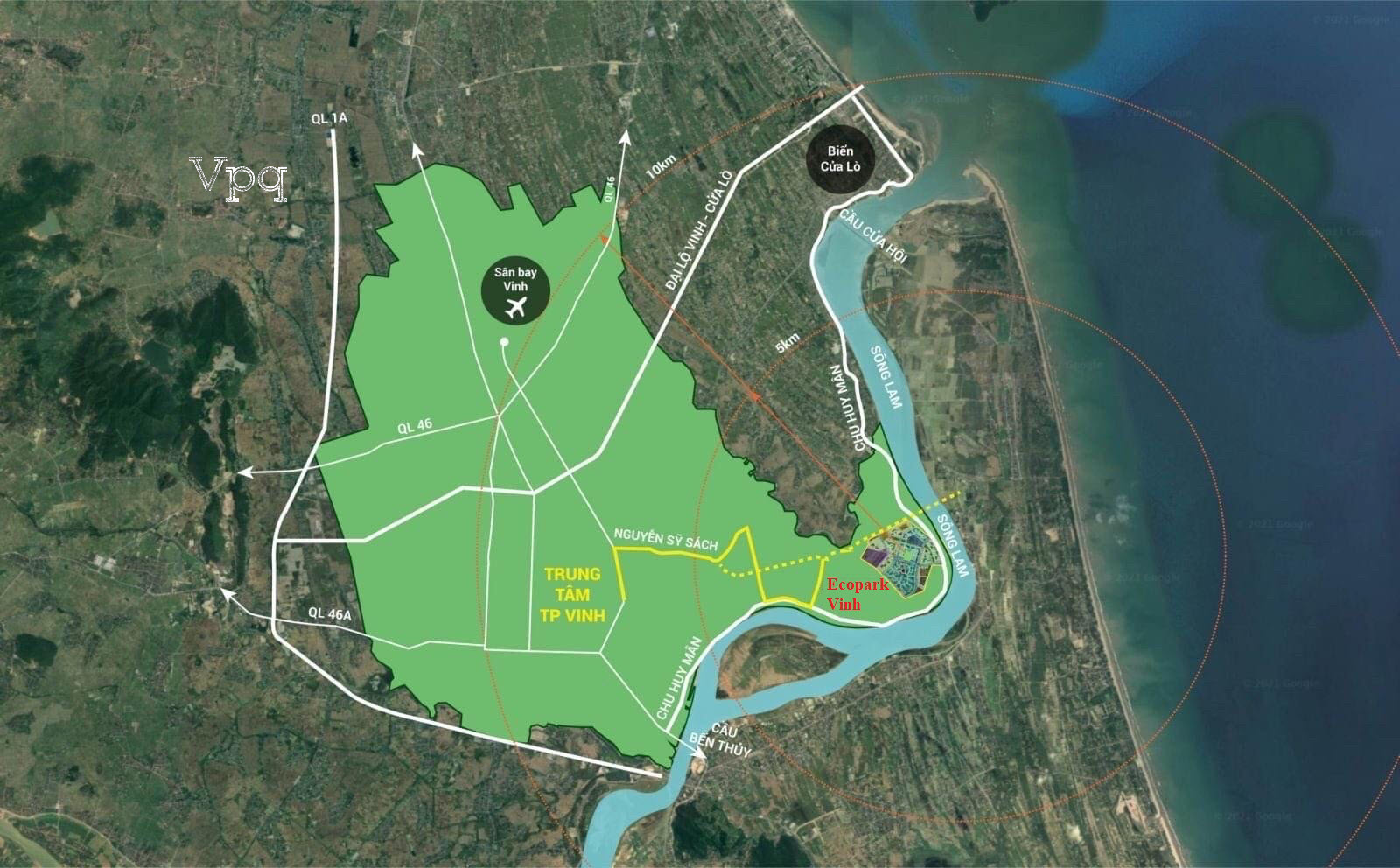 Vị tr&iacute; dự &aacute;n Ecopark Vinh Nghệ An