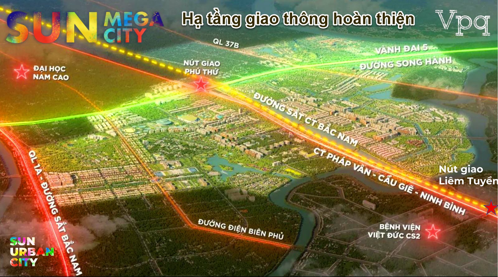Sun Mega City c&oacute; lợi thế hệ thống giao th&ocirc;ng huyết mạch với trong - ngo&agrave;i nước