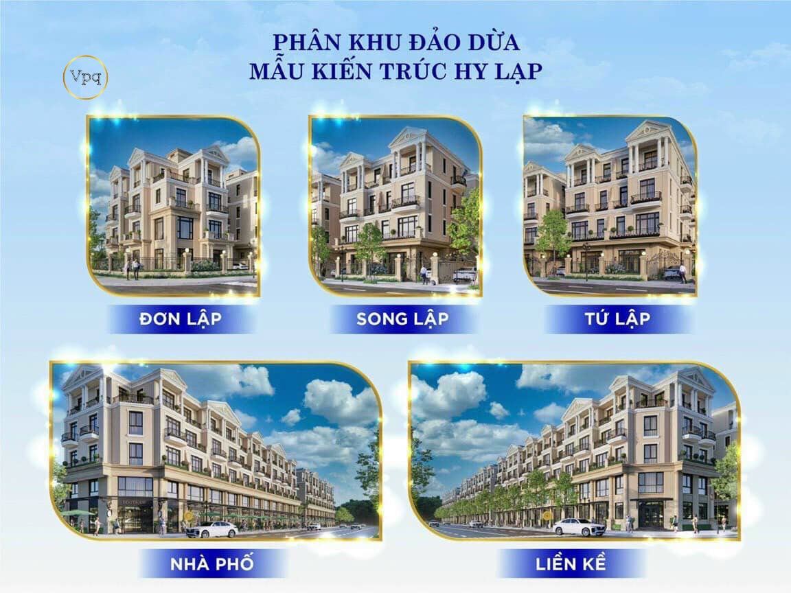 Các loại hình sản phẩm phân khu Đảo Dừa The Empire Vinhomes Ocean Park