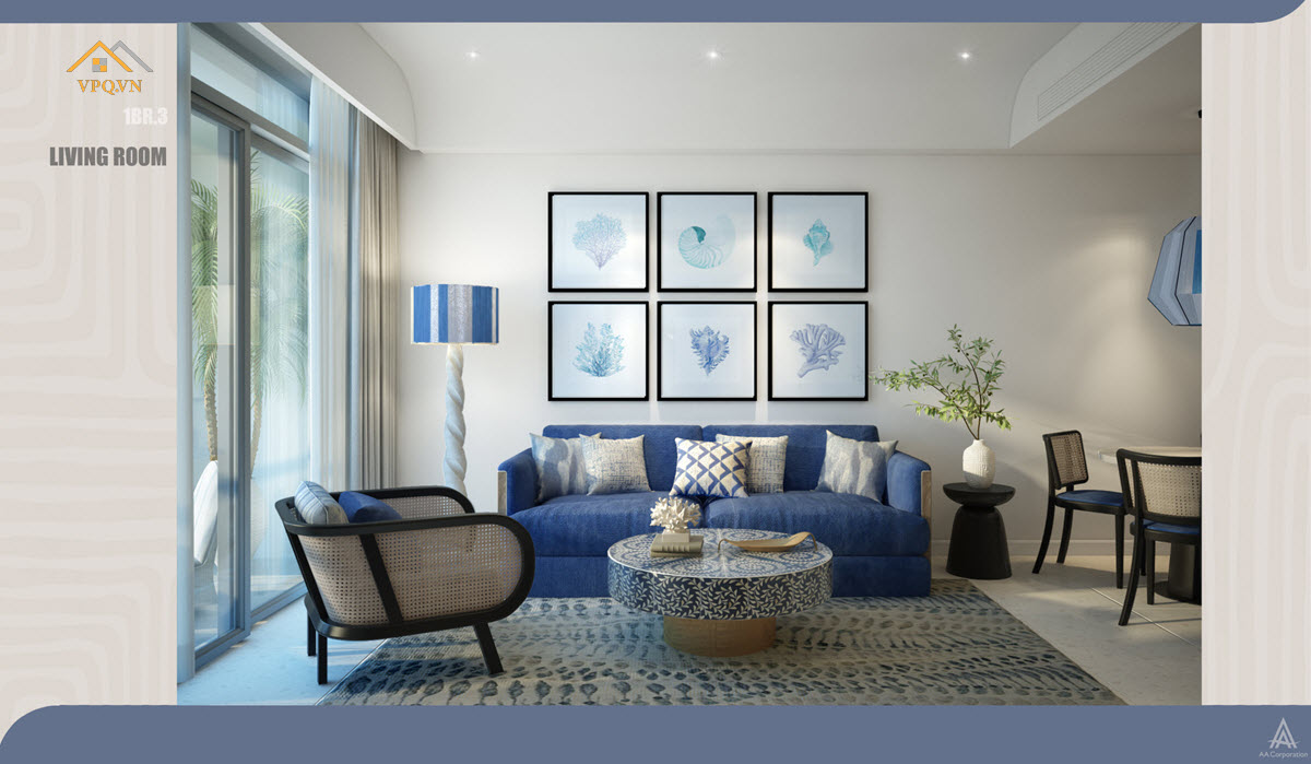 Phối cảnh ph&ograve;ng kh&aacute;ch căn hộ Hillisde