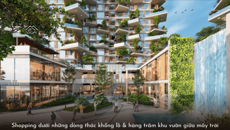 Shopping dưới thác nước khổng lồ