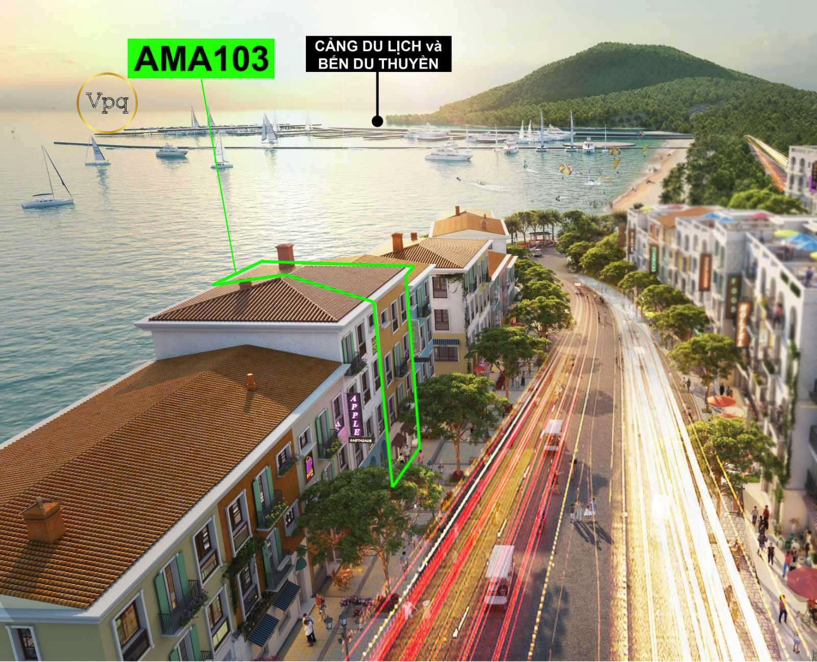 AMA103 nằm ngay ngã 4 du lịch, vừa mặt tiền đường, vừa mặt tiền biển