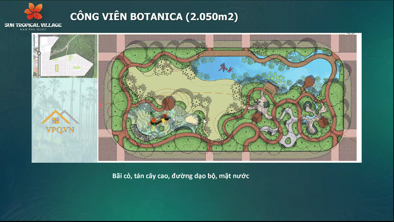 Thiết kế c&ocirc;ng vi&ecirc;n Bonatica 2.050m2 tại l&agrave;ng nhiệt đới Sun Tropical Village
