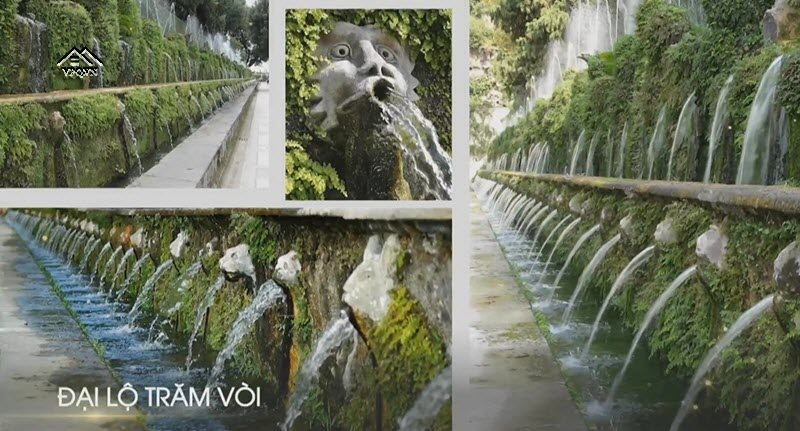Đại lộ trăm vòi tại thị trấn Địa Trung Hải