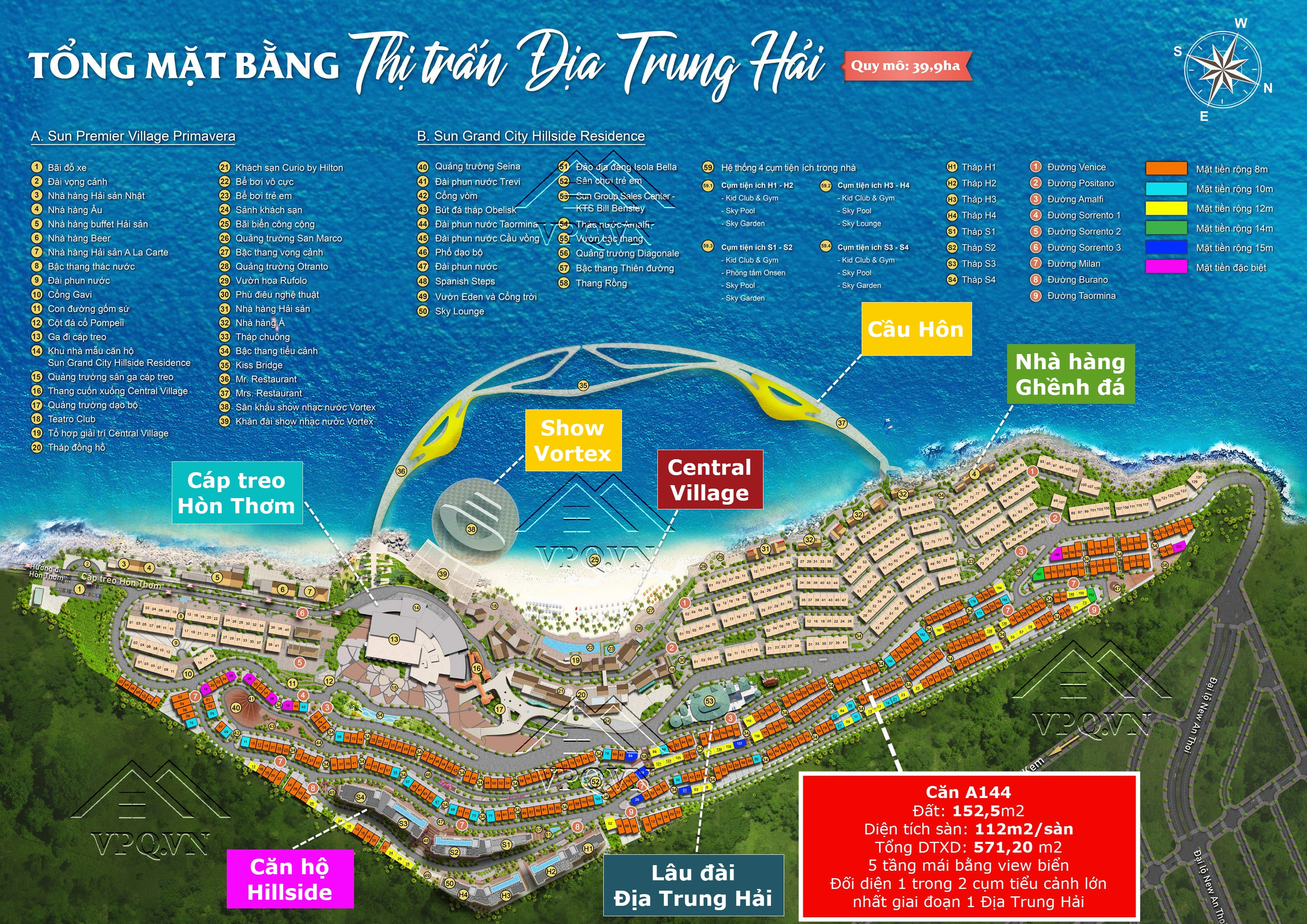 Vị trí A144 trên mặt bằng tổng thể Shophouse The Center