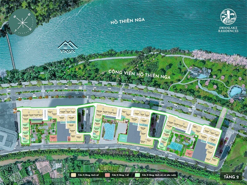Mặt bằng shophouse khối đế Swanlake Onsen tầng 2