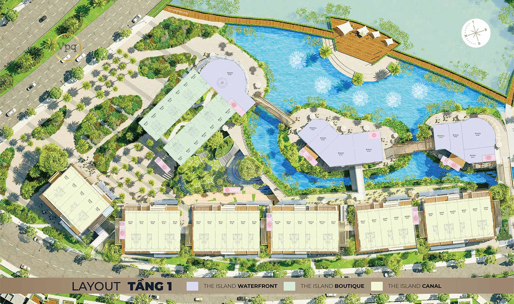 Mặt bằng tầng 1 dự án The Island Mall - trung tâm thương mại trên mặt nước