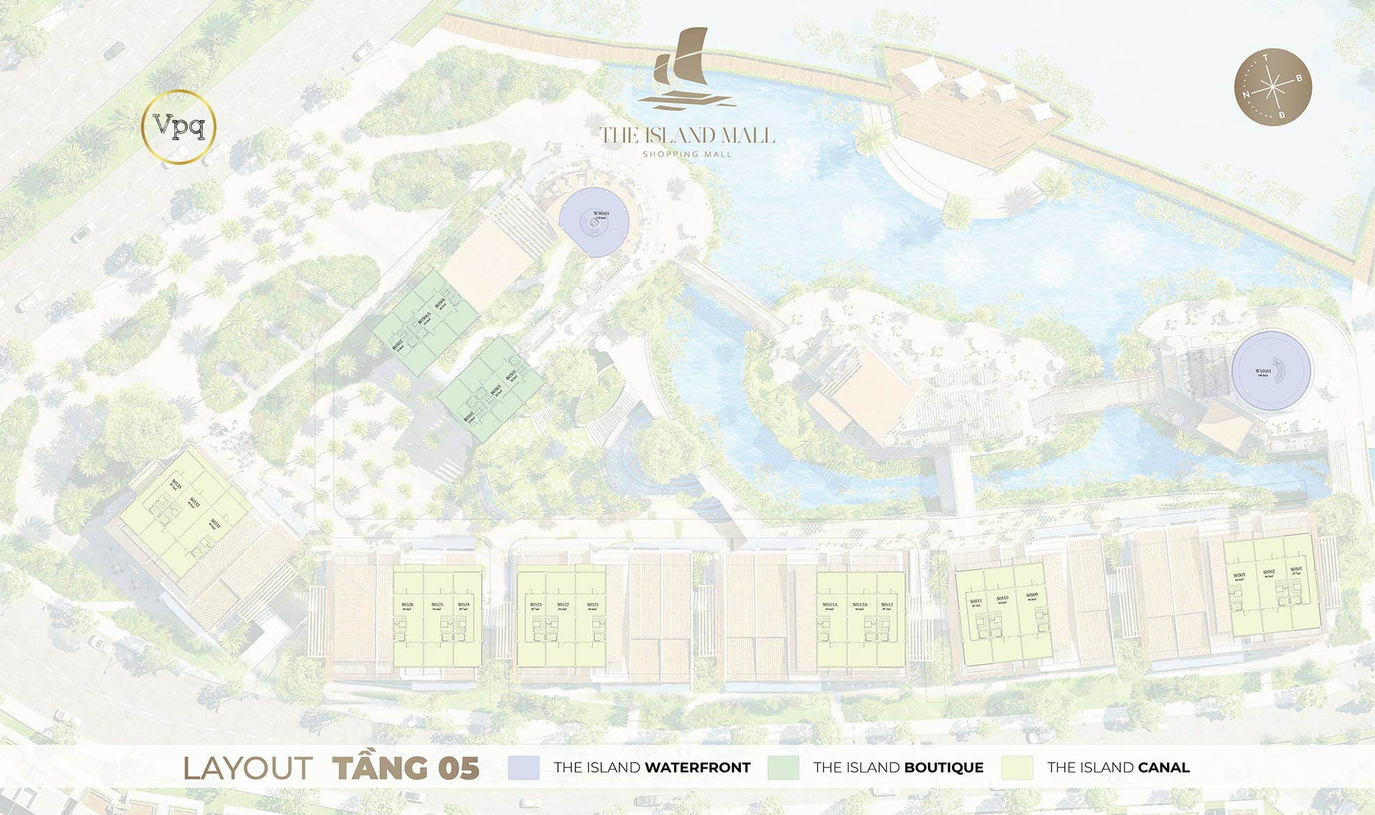 Mặt bằng tầng 5 trung tâm thương mại trên mặt nước The Island Mall