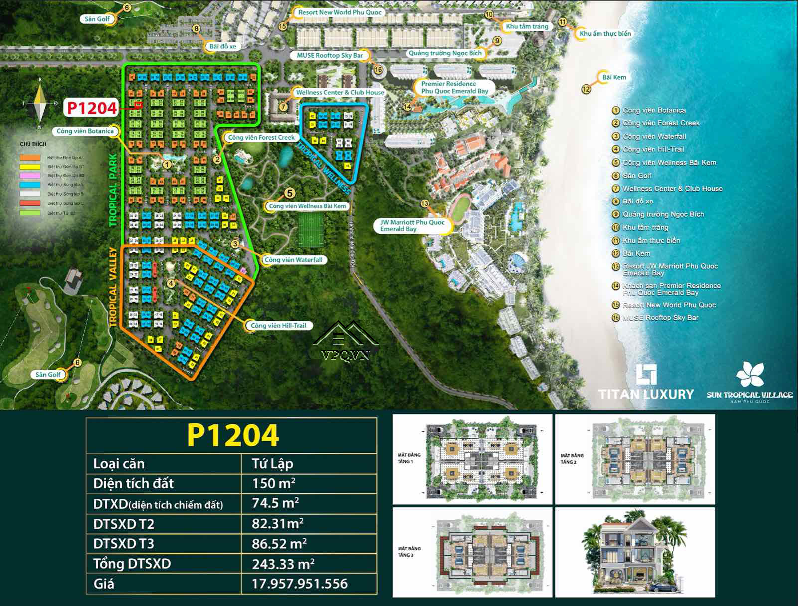 P1204 biệt thự Sun Tropical Village