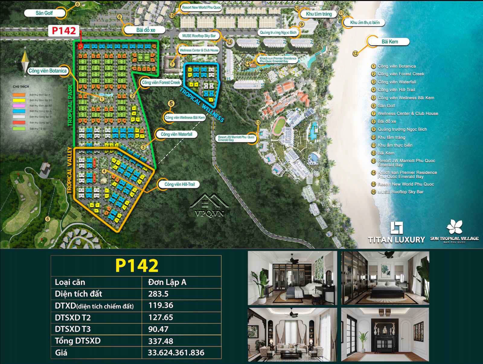 Biệt thự đơn lập P142 - Sun Tropical Village