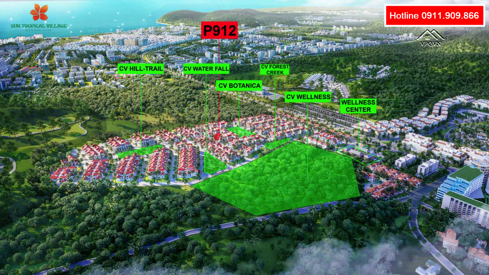 Biệt thự P912 trên phối cảnh dư án Sun Tropical Village-Ảnh 1