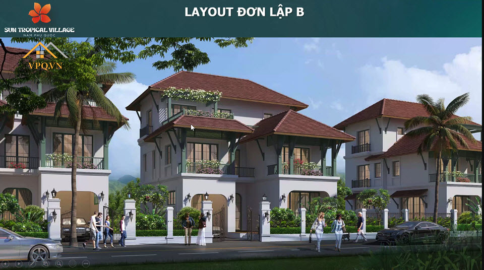 Phối cảnh biệt thự đơn lập B - Sun Tropical Village Ph&uacute; Quốc