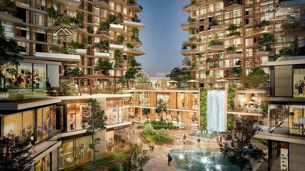 Phối cảnh shophouse khối đế Sol Forest Ecopark