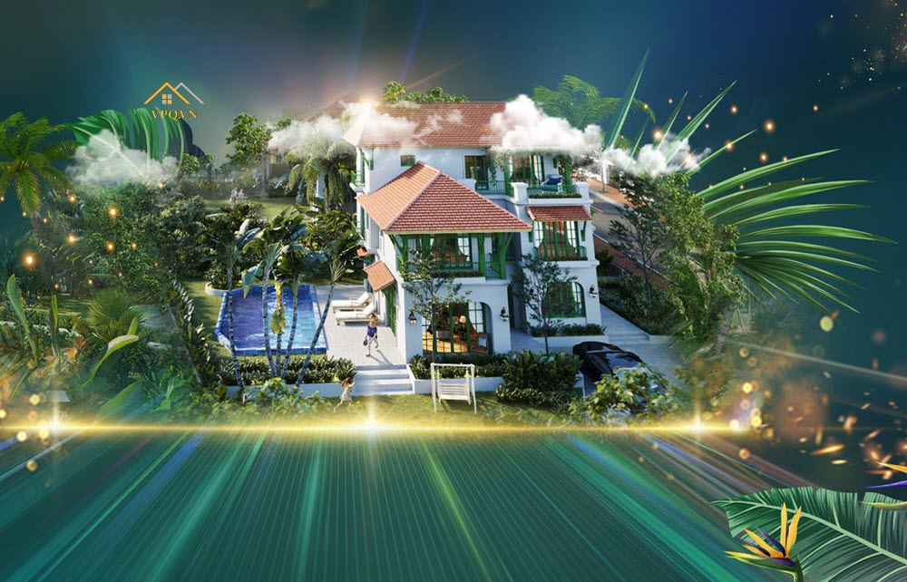 Phong c&aacute;ch kiến tr&uacute;c Tropical Indochine lan tỏa trong dự &aacute;n Sun Tropical Village