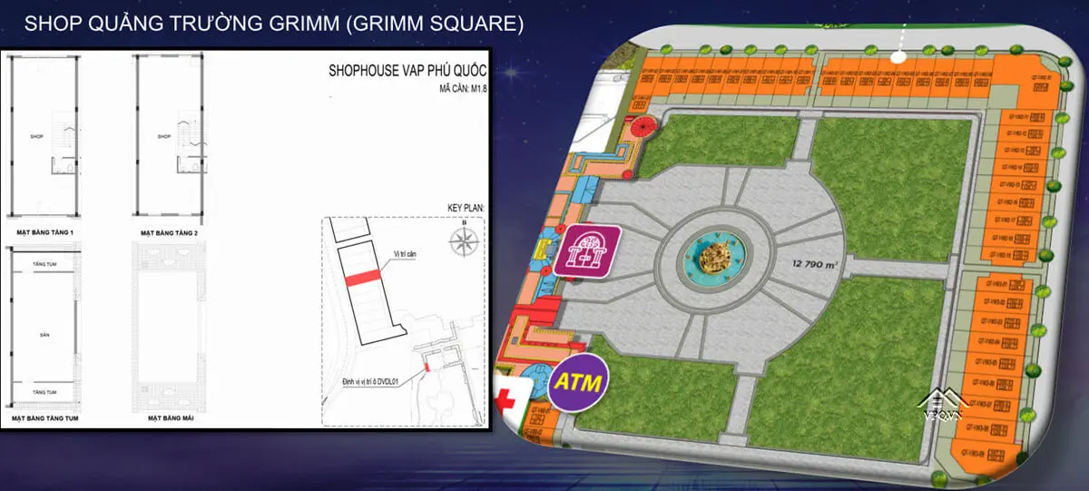 Mặt bằng shophouse quảng trường Grimm Square