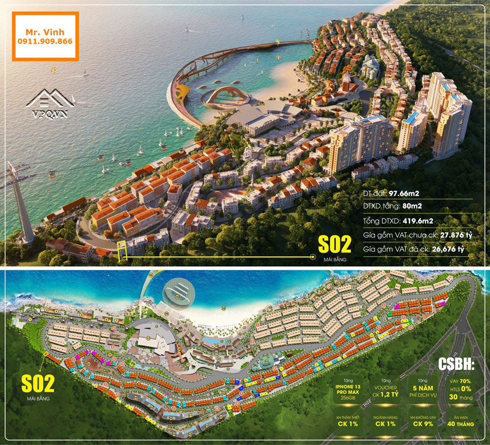 Shophouse The Center S02 đường Sorento view biển, cự tho&aacute;ng