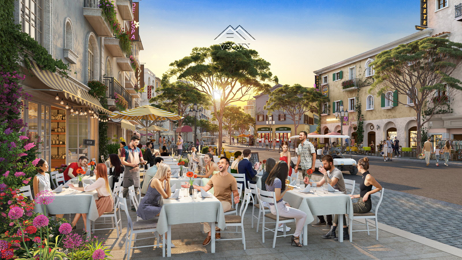 H&igrave;nh ảnh kinh doanh s&ocirc;i động tại Shophouse The Center Địa Trung Hải Ph&uacute; Quốc