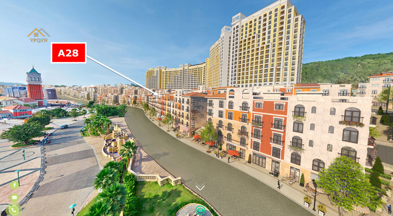 Vị trí Shophouse The Center - A28 đối diện quảng trường La Mã