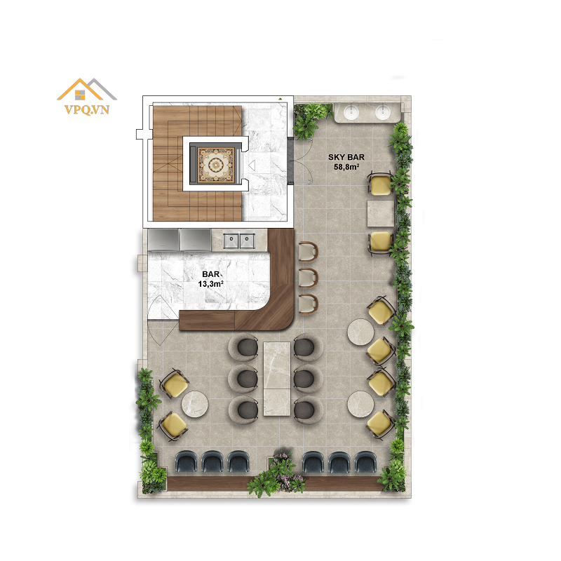 Thiết kế tầng 6 Shophouse The Center