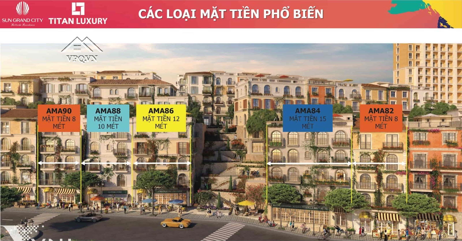 C&aacute;c loại mặt tiền thiết kế Shophouse The Center Ph&uacute; Quốc