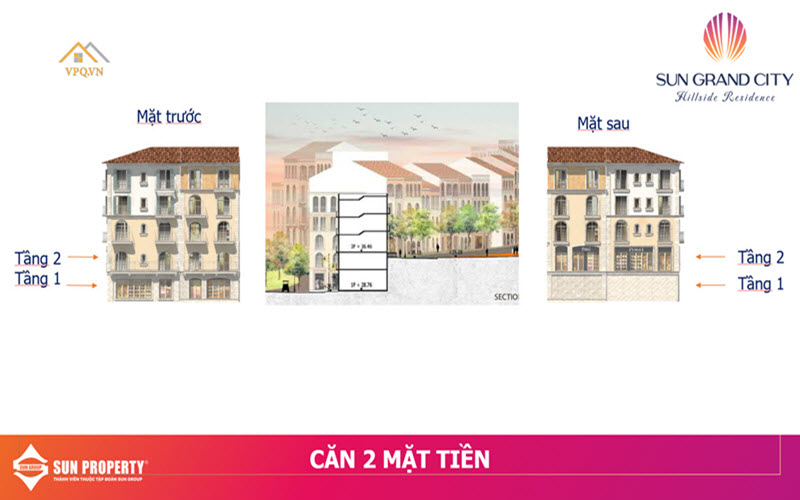 Layout điển hình Shophouse Địa Trung Hải - The Center Hillside