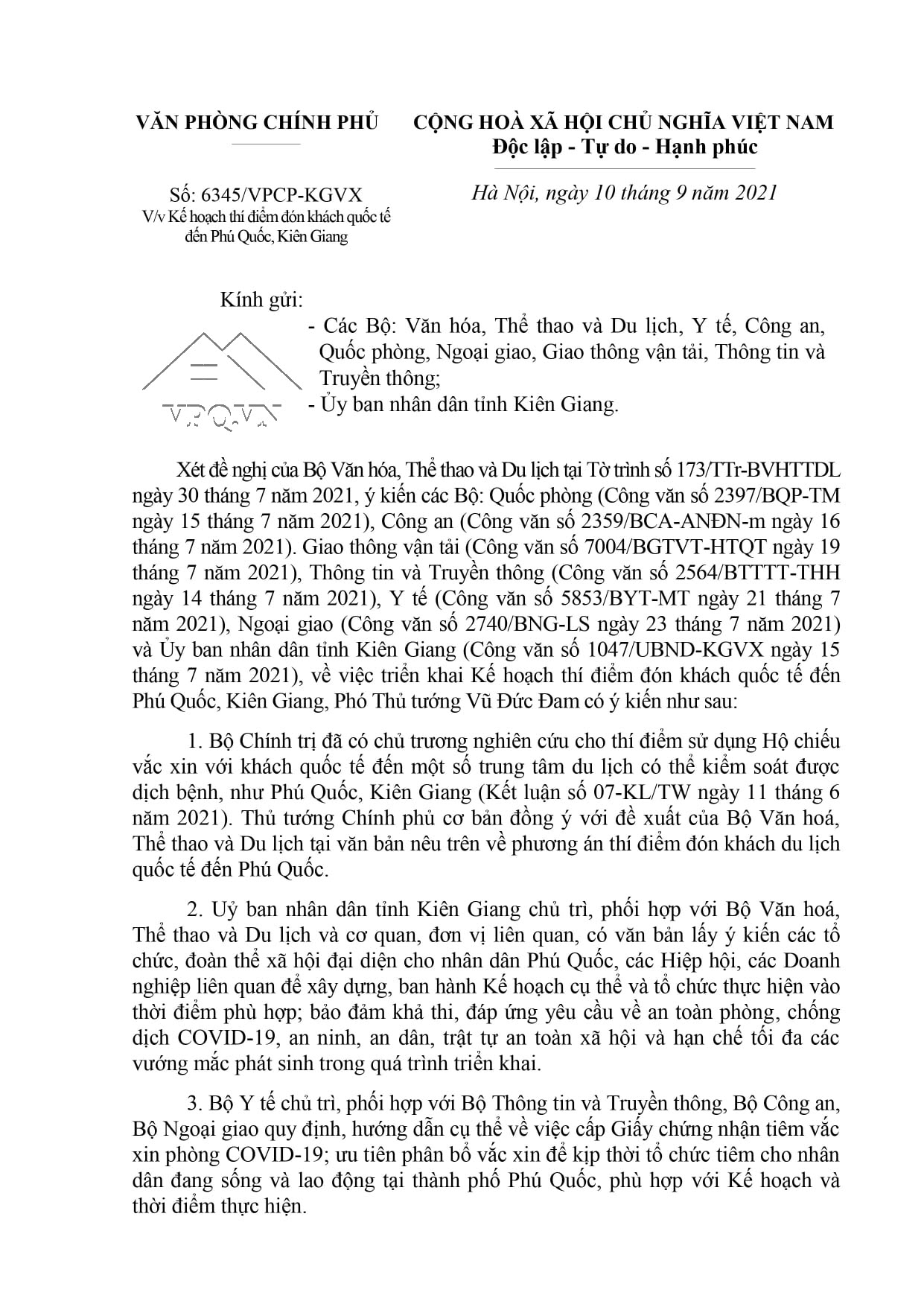 Thủ tướng đồng ý với đề xuất thí điểm đón khách du lịch quốc tế đến Phú Quốc-1