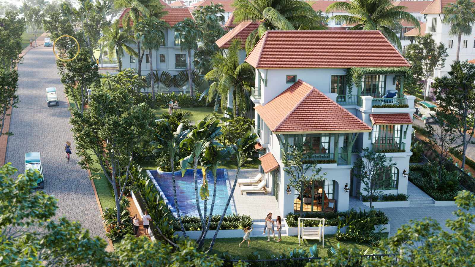 Phối cảnh biệt thự đơn lập V511 Sun Tropical Village