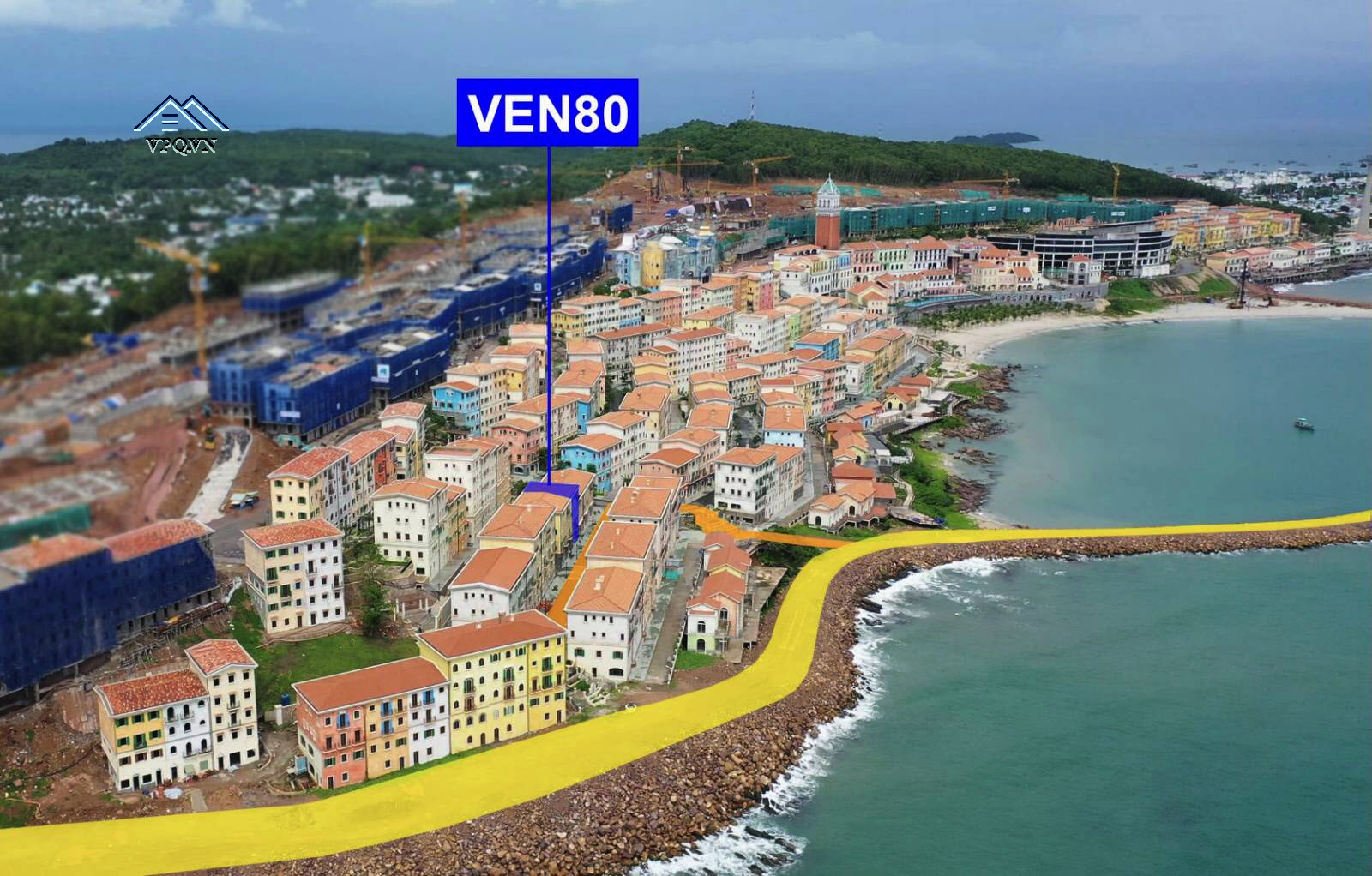 H&igrave;nh ảnh thực tế vị tr&iacute; Shophouse VEN80 Địa Trung Hải