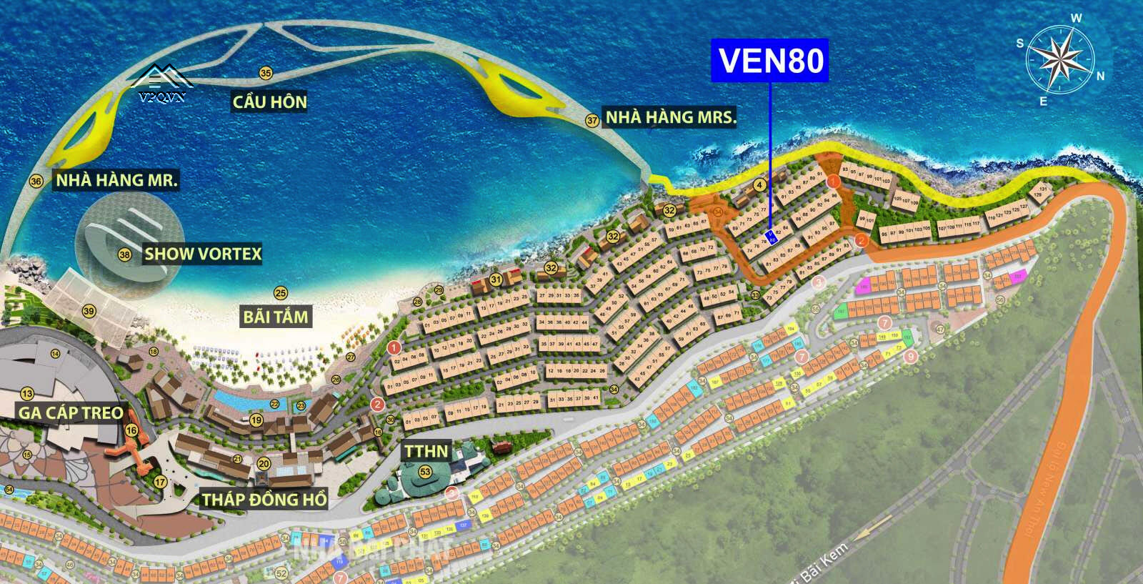 Vị tr&iacute; Shophouse Địa Trung Hải VEN80 tr&ecirc;n mặt bằng