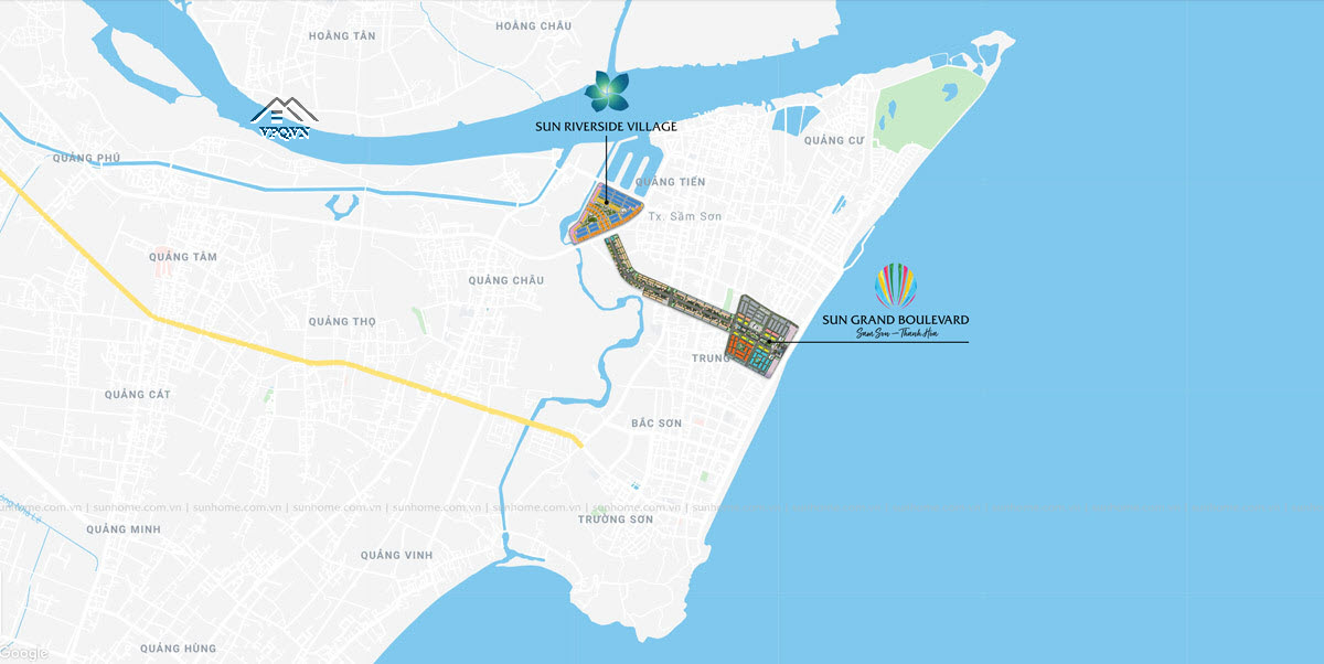 Sun Riverside Village l&agrave; điểm đầu tiếp gi&aacute;p v&agrave; kết nối kết nối đến Sun Grand Boulevard v&agrave; c&ocirc;ng vi&ecirc;n giải tr&iacute; Sun World.