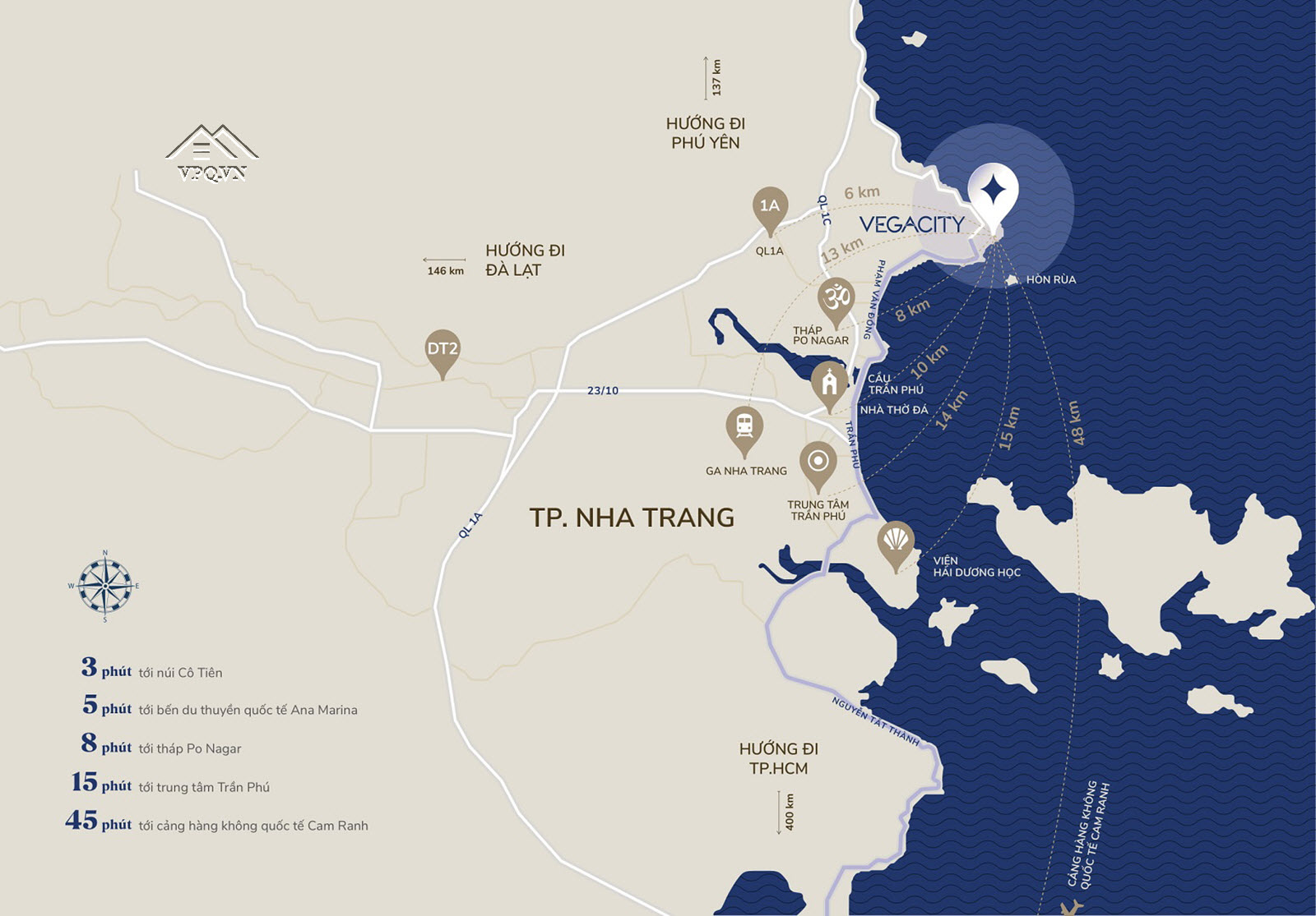 Vị trí dự án Vega City Nha Trang - Bãi Tiên