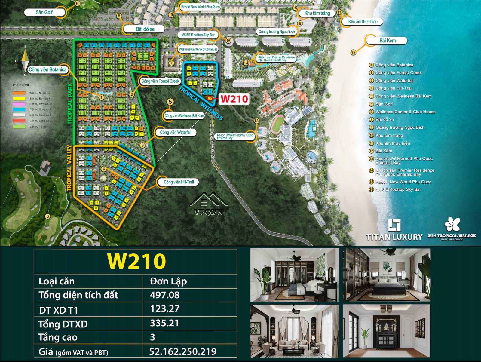 Biệt thự song lập W210 - Sun Tropical Village