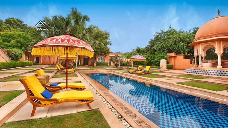 Lâu đài Rajasthani Haveli rộng lớn được cải tạo thành Oberoi Spa