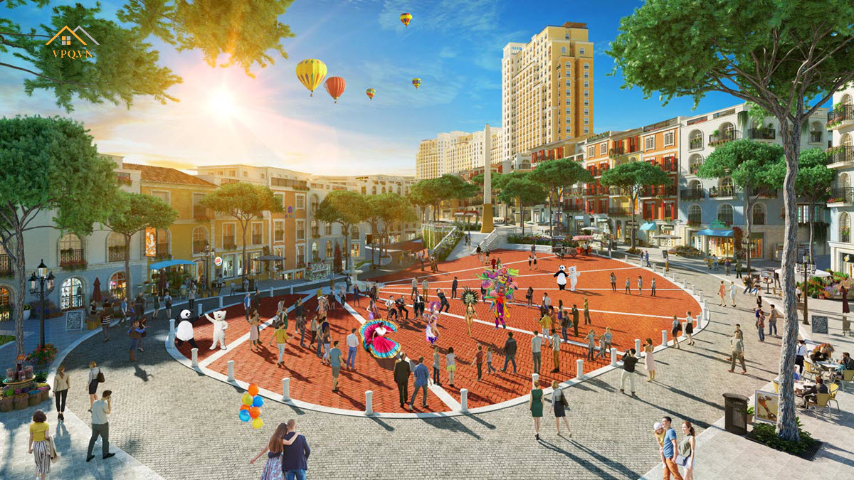 Quảng trường Con S&ograve; ch&uacute;ng ta dễ d&agrave;ng nh&igrave;n thấy căn hộ Hillside