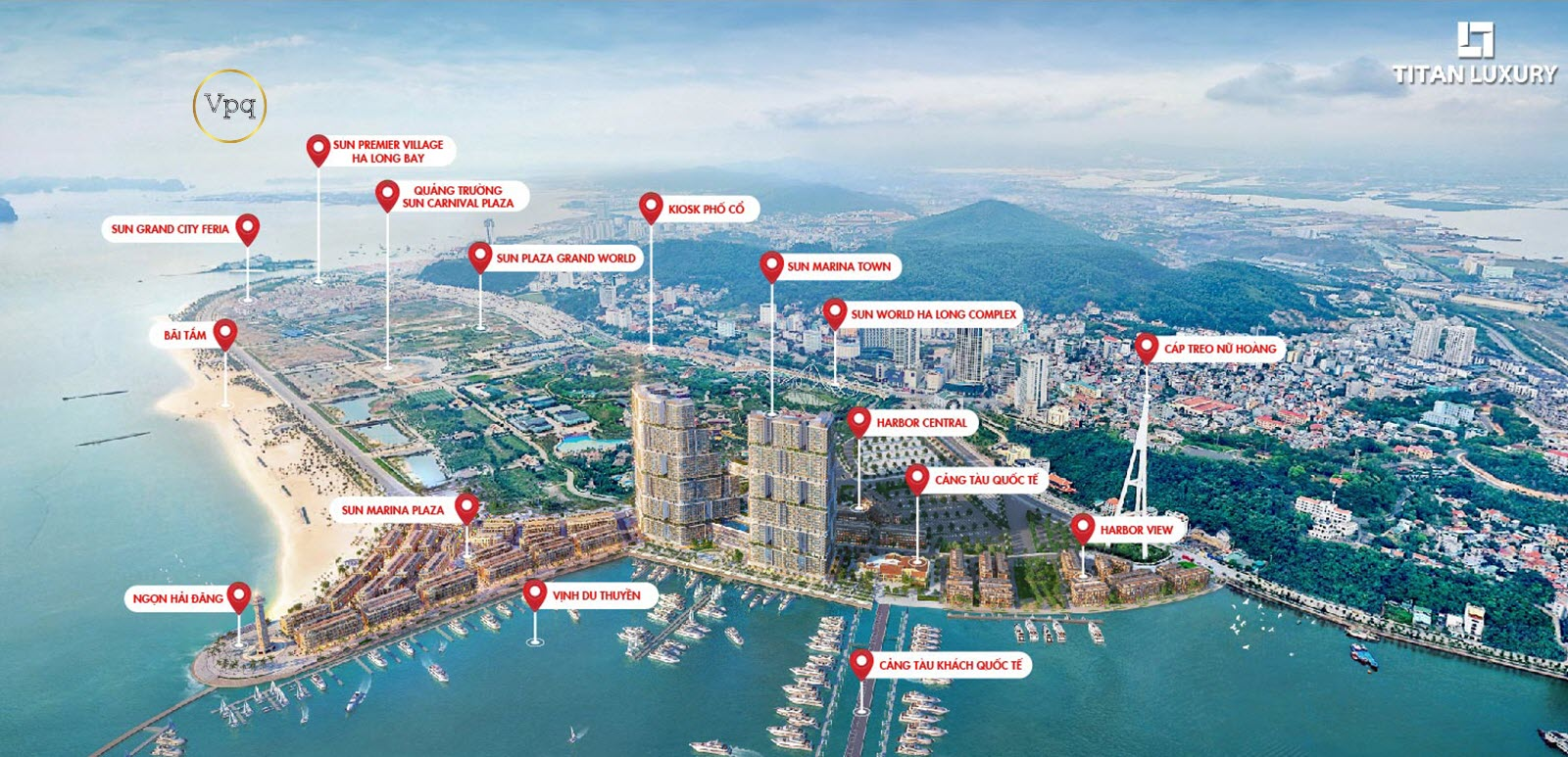 Vị tr&iacute; Shophouse Sun Harbor Plaza trong hệ sinh th&aacute;i b&atilde;i Ch&aacute;y, Hạ Long của Sun Group