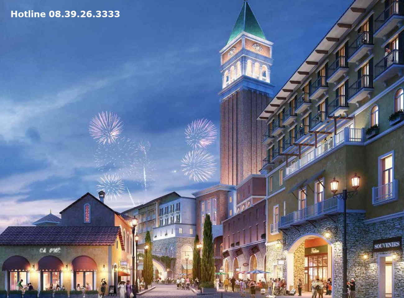 Tháp đồng hồ Venice biểu tượng phồn vinh tại Central Village Phú Quốc