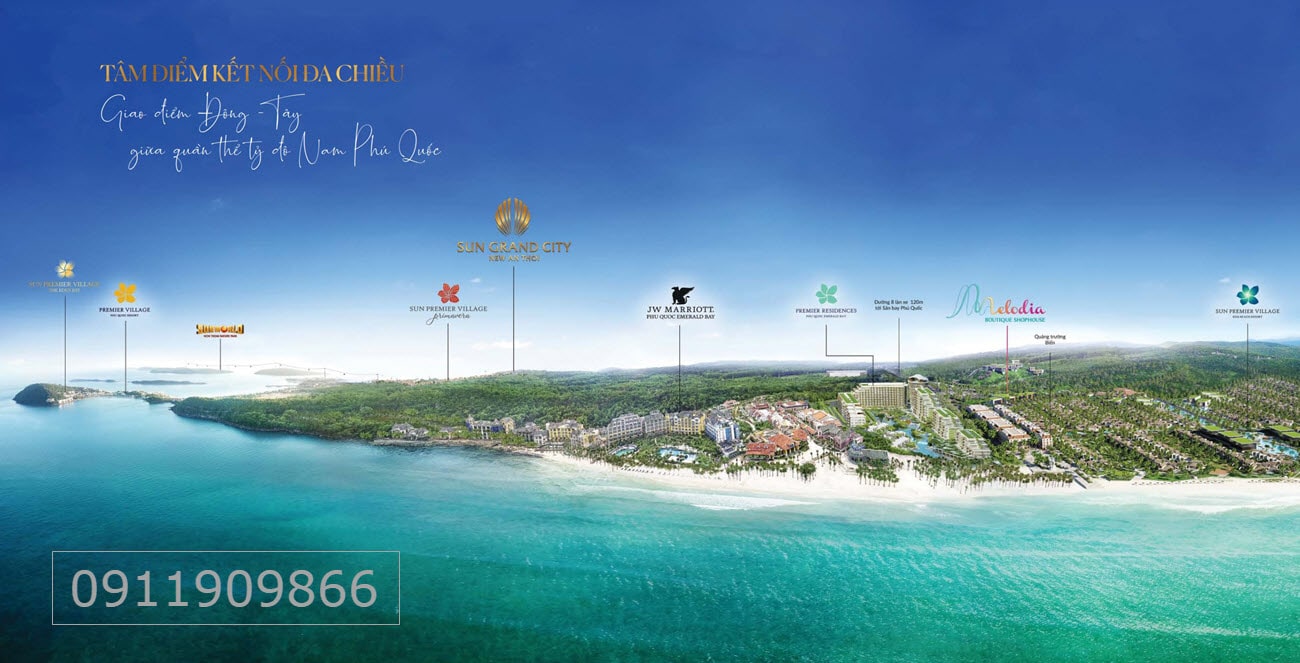 Quần thể nghỉ dưỡng bờ Đông Nam Phú Quốc do Sun Group kiến tạo
