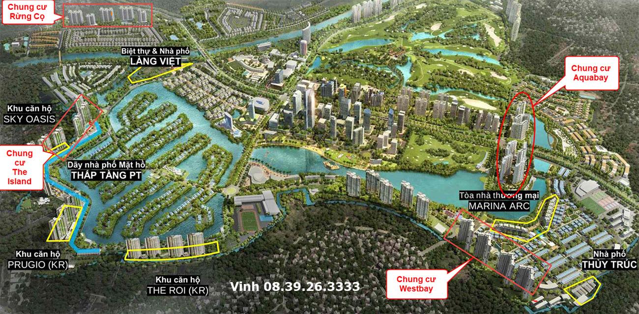Vị tr&iacute; c&aacute;c khu chung cư Ecopark